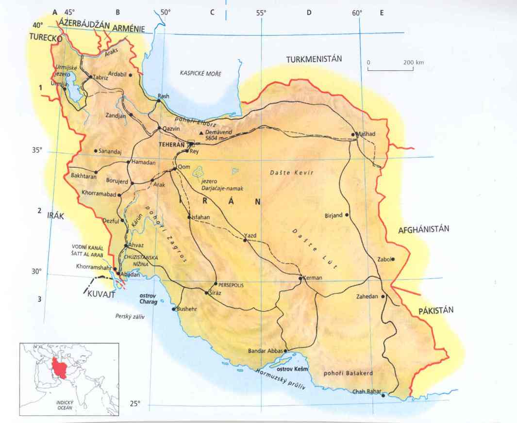 mapa iranu